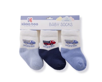 Бебешки памучни термо чорапи HOPPER BLUE 1-2 години