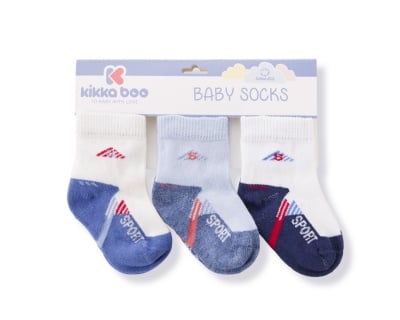 Бебешки памучни чорапи SPORT BLUE 2-3 години