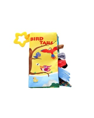 Образователна текстилна книжка с чесалка Bird tails