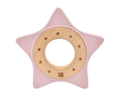 Чесалка дърво-силикон Star Pink