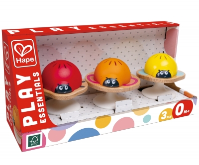 Комплект дрънкалки, Hape, Калинки, 3 броя