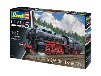 Сглобяем модел, Revell, Експресен локомотив S3/6 BR18 с тендер, 154 части