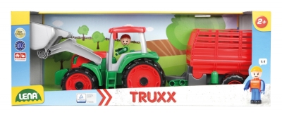 Количка за игра, Lena, Трактор с ремарке за сено, Truxx 55 см