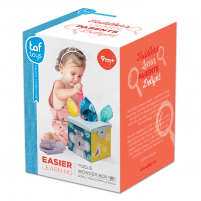 Образователна игра, Taf Toys, Кутия с кърпи, Коала, 13.5 X 13.5 см