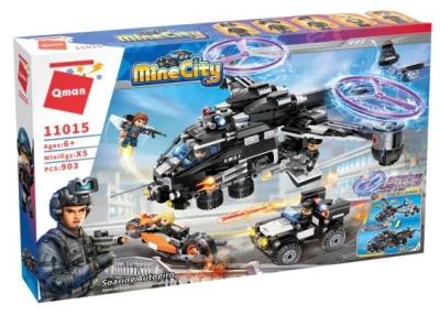 Конструктор, Qman, Полицейски хеликоптер, 903 части