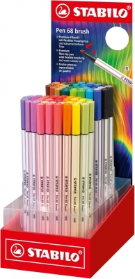Дисплей комплект флумастери, Stabilo, Pen 68 brush, 80 цвята