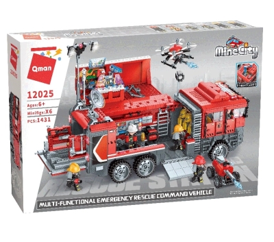 Конструктор, Qman, MineCity, Пожарна команда за спешна помощ, 1431 части