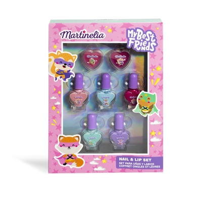 Комплект лак за нокти и гланц за устни, Martinelia, Моят най-добър приятел, 7 части