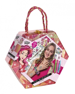 Творчески комплект, Totum, Тебешир за коса и бляскави татуировки, 8 части