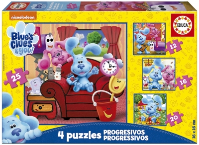 Пъзел 4 in 1 Educa, Blue′s Clues, 12/16/20/25 части