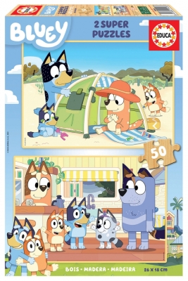 Пъзел за деца, Educa, Bluey, 2 × 50 части