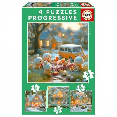 Прогресивен пъзел, Educa, Градът на зайчетата 12-16-20-25
