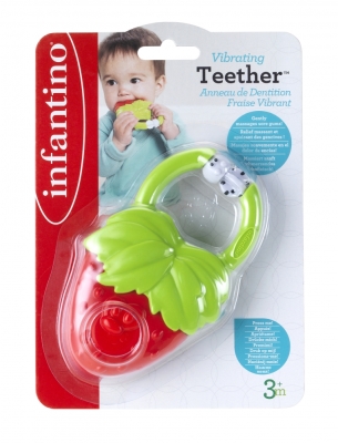 Вибрираща бебешка гризалка, Infantino, Ягода
