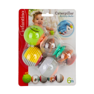 Комплект сензорни топки за игра, Infantino, Гъсеница