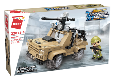 Конструктор, Qman, Военен джип с оръдие, 162 части