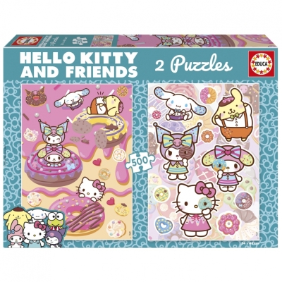 Пъзел, Educa, Hello Kitty 2 в 1, 2x500 части