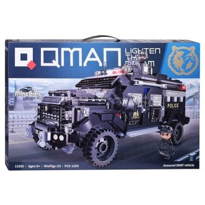 Конструктор, Qman, MineCity, Брониран камион SWAT, 1250 части