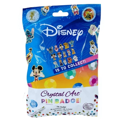 Комплект за диамантена бродерия, Craft Buddy, Crystal Art Pin Badges, Пликче изненада, Дисни значка