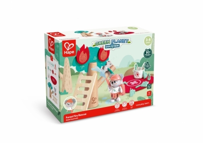 Дървен комплект, Hape, спасителна служба, 17 части