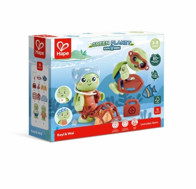 Дървен комплект, Hape, Уай и Кейл спасители на моретата, 11 части