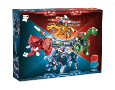 Конструктор, Qman, Mechanical Beasts, Куб с бронирани чудовища, 177 части