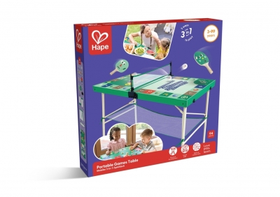 Дървена преносима маса за игри, Hape, 3 в 1, 94 части
