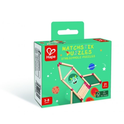 Дървен пъзел с кибритени клечки, Hape, 21 части