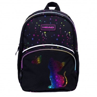 Детска раница, Head, Златен ефект коте, AK300, 32 x 22 x 10 см