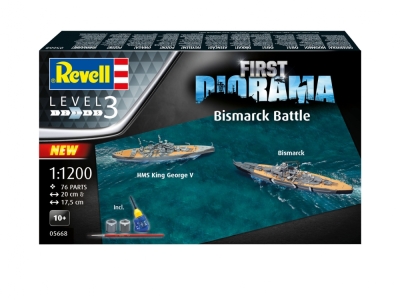 Сглобяем модел, Revell, Диорама Битката Bismarck HMS и King George V, 76 части