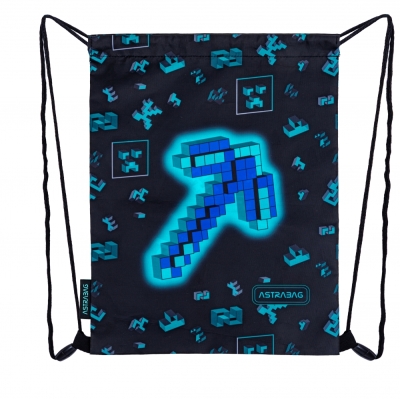 Чанта за спортен екип, Astra,Тъмен Пиксел, AD1, 40 × 33 см