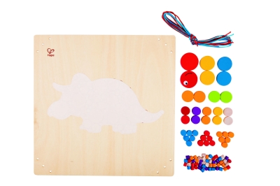 Творчески комплект, Hape, Дървена мозайка, Трицераптор