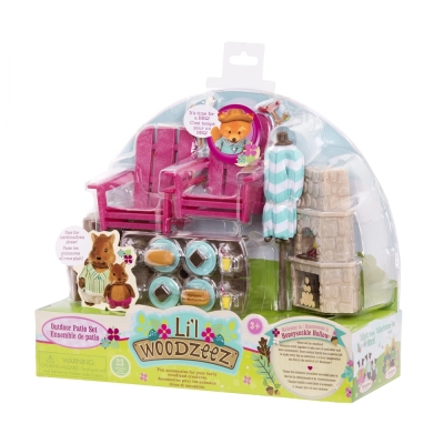 Комплект за игра, Battat, Li′l Woodzeez, Двор с барбекю, 23 части