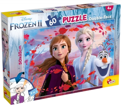 Пъзел, Lisciani, Frozen 2 , Двулицев пъзел 60 части