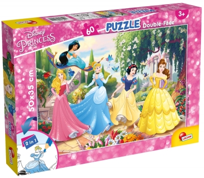 Пъзел, Lisciani, Disney Princess, Принцеси, Двулицев пъзел 60 части
