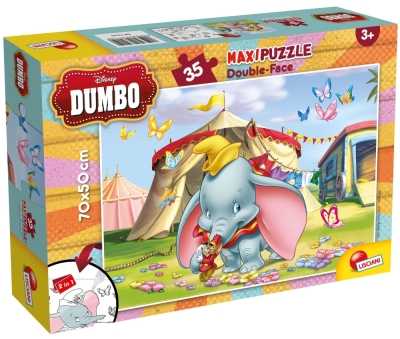 Пъзел, Lisciani, Disney, Дъмбо, Двулицев пъзел 35 части