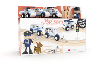 Дървен ЖП комплект, J′adore, Полиция, 25 части