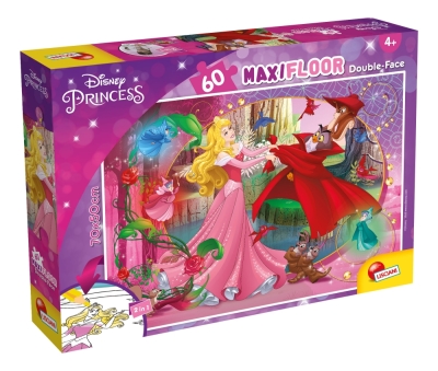 Пъзел, Lisciani, Disney Princess, Спящата красавица Аурора, Двулицев пъзел 60 части