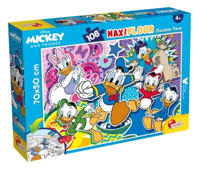 Пъзел, Lisciani, Mickey and Friends, Доналд Дък, Двулицев пъзел 108 части