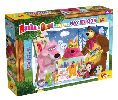 Пъзел, Lisciani, Маша и Мечока, Да рисуваме заедно, 60 части