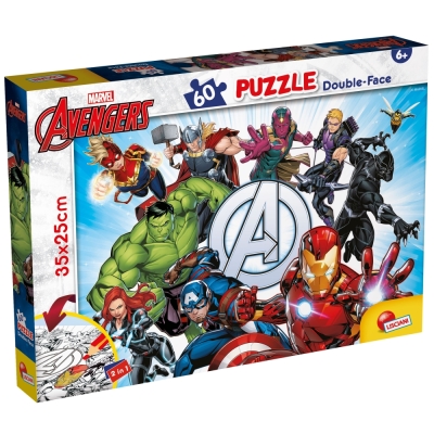 Пъзел, Lisciani, Marvel Avengers, Двулицев пъзел 60 части