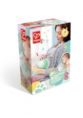 Интерактивна играчка, Hape, Музикална плюшена лампа за сън, Мече, 23 x 15.5 x 9 см