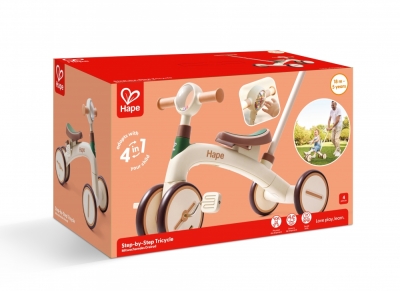 Дървено балансиращо колело, Hape, Стъпка по стъпка