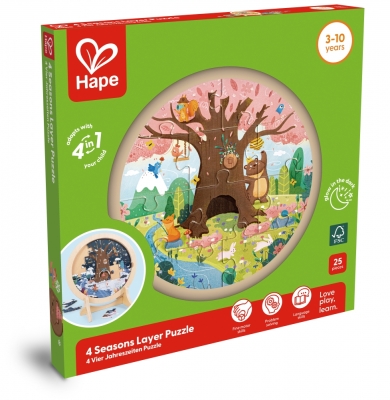 Образователен дървен пъзел, Hape, сезони