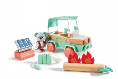 Дървен комплект, Hape, Слънчеви офроуд приключения, 11 части