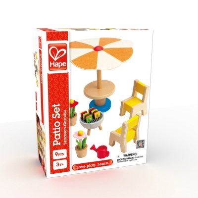 Мини мебели за кукли, Hape, Вътрешен двор