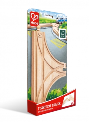 Дървен комплект, Hape, T - образна железопътна релса, 1 брой