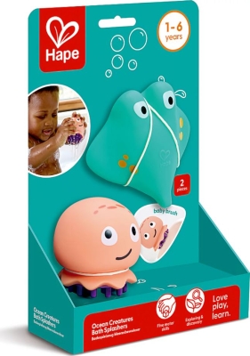 Пръскаща играчка за баня, Hape, Манта и медуза, 2 части