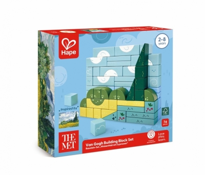 Комплект кубчета за строене, Hape, The Met, Ван Гог, 76 части
