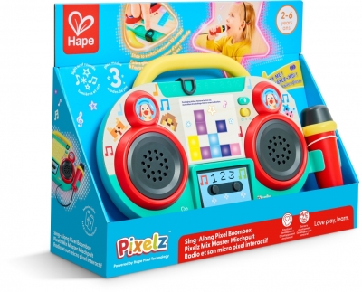 Интерактивна играчка, Hape, Pixelz, Радиокасетофон с микрофон