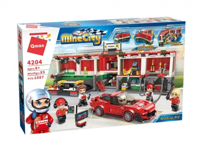 Конструктор, Qman, MineCity, Мобилна сервизна станция, 1087 части